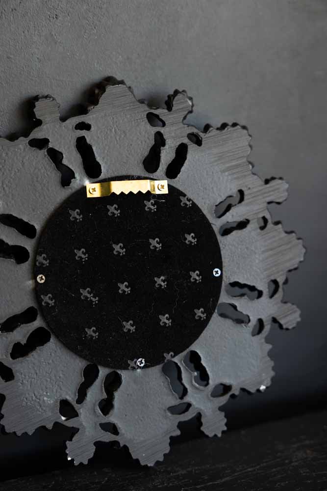 Small Black Flowers & Leaves Convex Mirror - Image 5